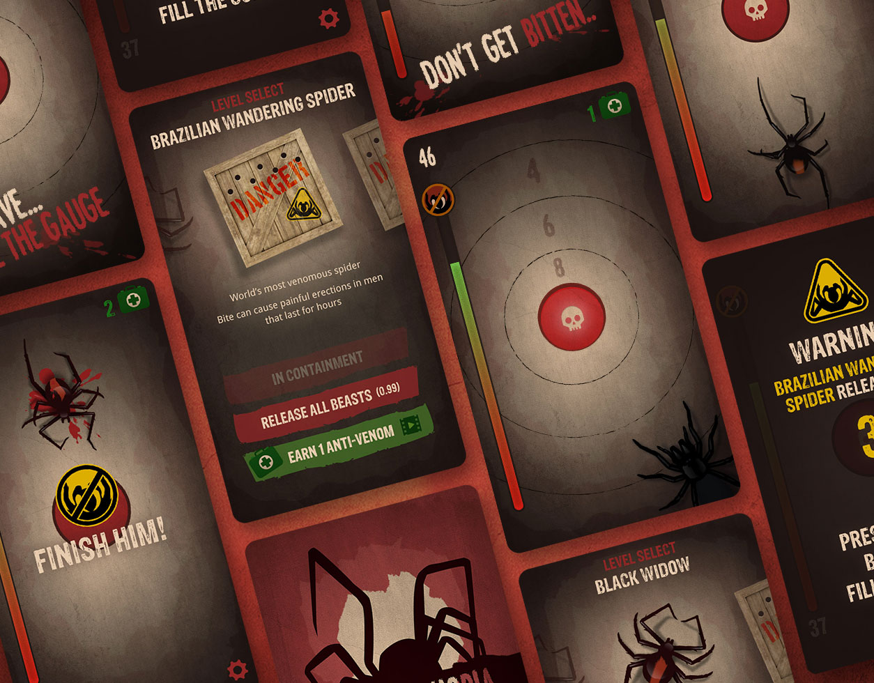 Arachnophobia mobile app screenshots